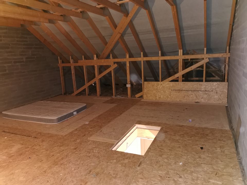 Empty, swept attic after clearance