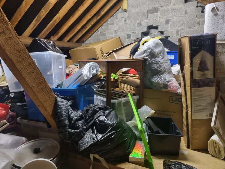 Attic before a clearance by our Dublin crew