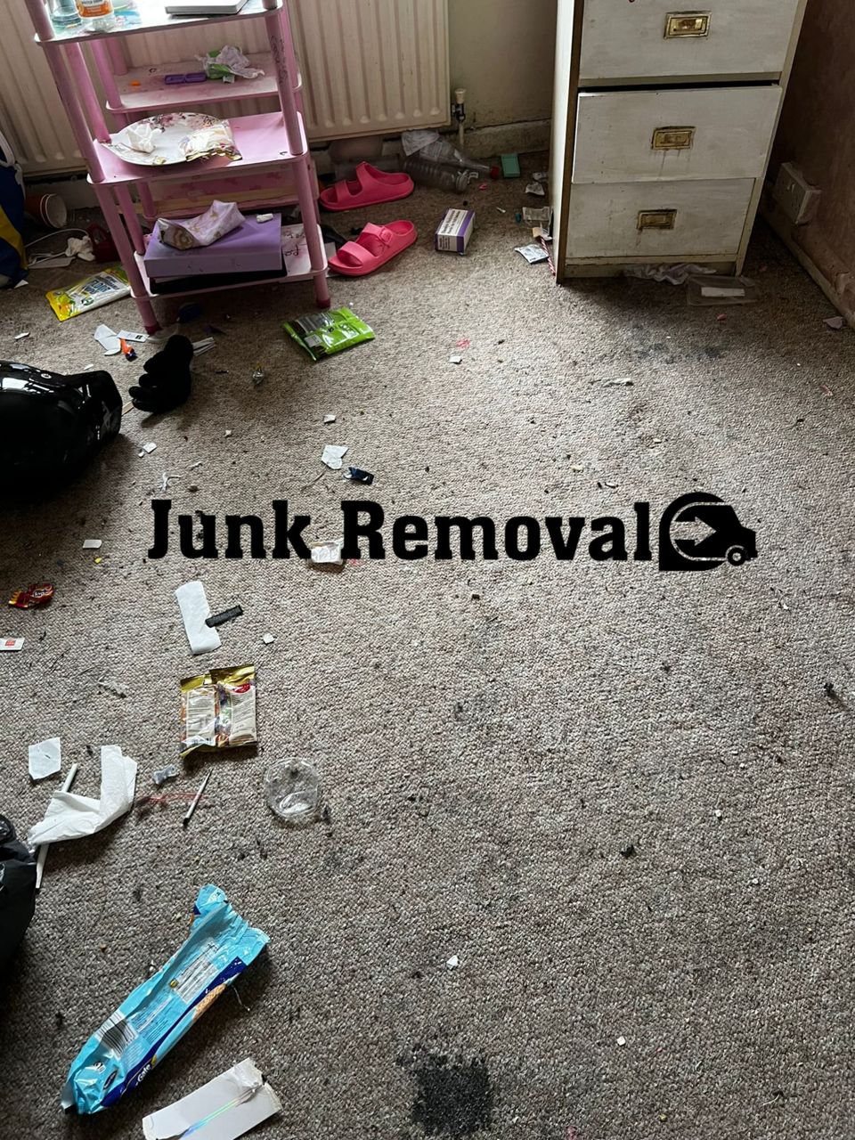 Floor after items were cleared