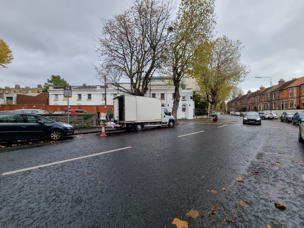 Storage unit clearance van on a Dublin street